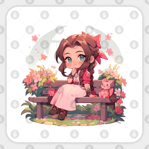 chibi aerith Sticker by WabiSabi Wonders